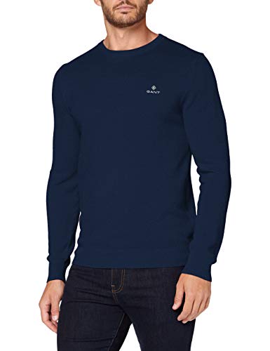 Preisvergleich Produktbild GANT Herren Cotton Pique C-Neck Pullover, Marine Melange, XXL