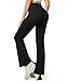 Women's Stretch Cargo Pants High Waist Bootcut Flare Leggings with 6 Pockets Soft Yoga Work Pants for Business Casual, Travel, Athletic Black(M)