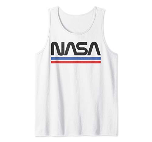 NASA Red Blue Stripe Minimal Logo Vintage Tank Top
