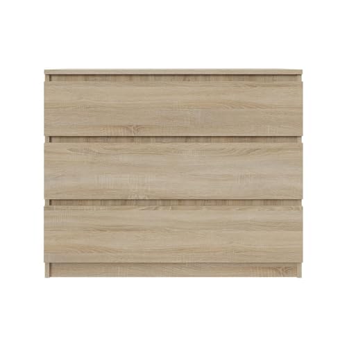 SoDREAMER Kommode mit 3 Schubladen 90 cm | Farbe: Sonoma-Eiche, Ideal für Schlafzimmer, Wohnzimmer, Kinderzimmer und Büro | Geräumige Kommode| Modernes Design | 90x75x40 cm SoDREAMER Kommode mit 3 Schubladen 90 cm | Farbe: Sonoma-Eiche, Ideal für Schlafzimmer, Wohnzimmer, Kinderzimmer und Büro | Geräumige Kommode| Modernes Design | 90x75x40 cm