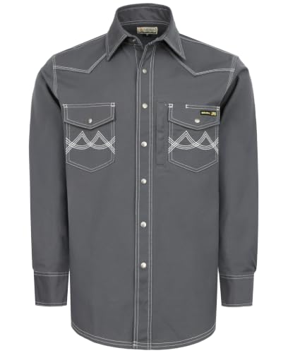 Image of BOCOMAL FR Shirt Heavyweight Stretch Canvas Snaps Down Reinforced Stitching