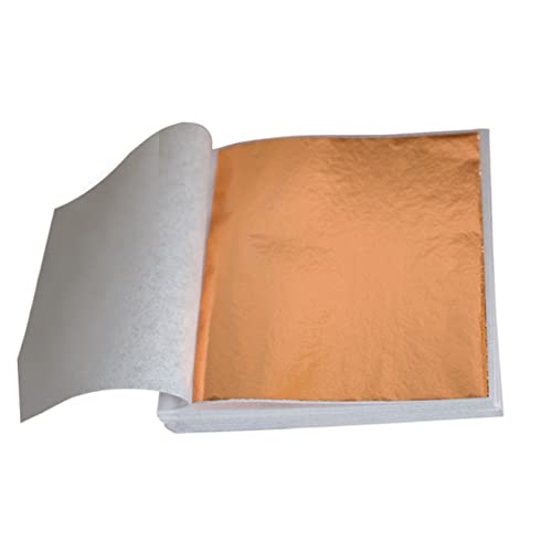 KONTONTY Gold Foil Sheets for Crafts 200 Sheets Delicate for Manicure Gilding Art Decor