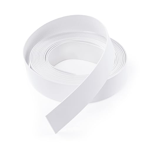 Image of PVC Edge Banding 3 /4 inch x 10 ft Veneer Edge Banding White with Hot Melt Adhesive Pre - glued Iron on Edging Tape Trim for Cabinet Plywood Repairs and Furniture Restoration