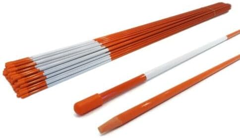 FOLIAGE (Pack of 75) 5/16" Orange Snow Poles with Reflector, for Heavy Duty Fiberglass Rod