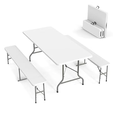 foldable camping table and chairs