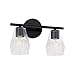 Capital Lighting 145021MB-524 Dena Transitional Diamond Embossed Glass Vanity Lights for Bathroom, 2-Light 200 Total Watts, 10" H x 14" W, Matte Black