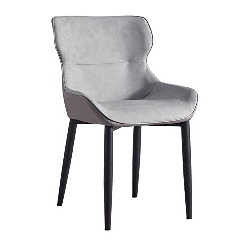 SJIALEN 1 Pcs Modern Kitchen Dining Chairs, Water Proof PU Leather Side Chairs with Carbon Stee Legs Living Room Counter Chairs Kitchen Chair (Color : Dark Gray)