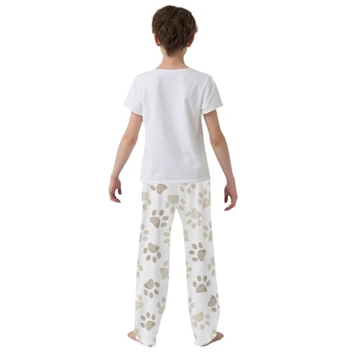Boys' Pants Dog Puppy Footprints Long Bottoms Jogger Pants Elastic Waist Trousers with Pockets S-XL3