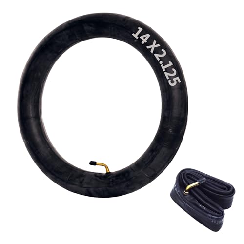 Gueiddi Bike Tube, Bike Tube Electric Bike tire Tube Rubber Inner Tube with Metal Bent Valve E-Bike Accessories Inner Tube with Spare Tire Replace Electric Scooter Accessories (14X2.125)