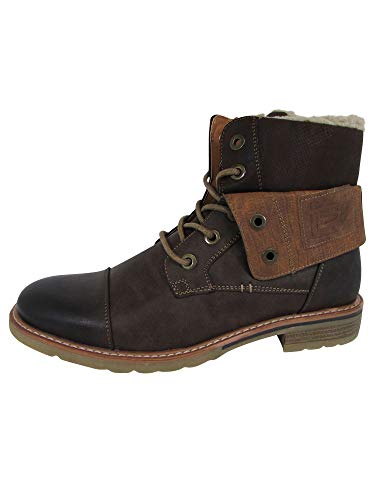 Day Five Mens Casual Lace Up Fold Over Cuff Ankle Boot Shoes, Brown, US 103