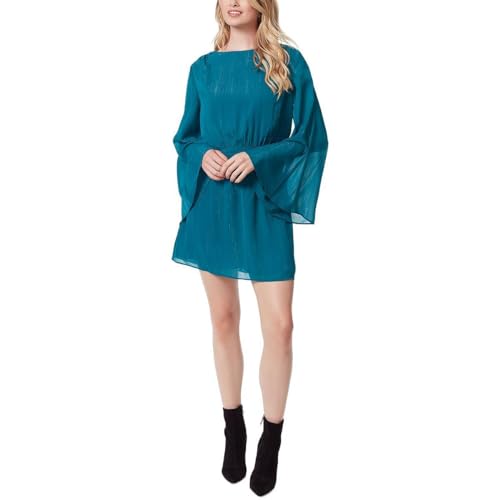 Jessica Simpson Women's Amella Trumpet Sleeve Mini Dress, Ocean Depths, X-Large
