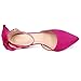 COLETER Women's Bowknot High Heels Platform D'Orsay Pumps Pointed Toe Stiletto Heels Ankle Strap Wedding Shoes Hot-Pink 7.5US