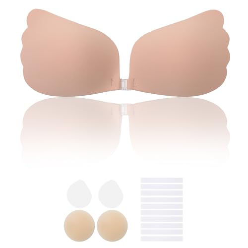Lolaura Invisible Sticky Bra for Women Strapless Adhesive Bra, with 3inch Nipple Cover, for Backless Dresses2