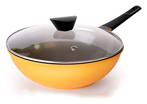 Poêle à frire sans fumée wok cookery pan 30cm induction universelle verte Vision