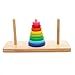 Wooden Tower of Hanoi Intellectual Toy Brain Teaser 8 Rings Hanoi Tower