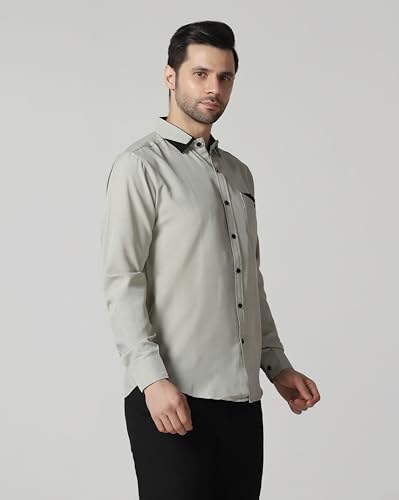 Image of TAGDO Men's Full Sleeve Shirt | Pocket Design and Spread Collar Shirt for Man (2054)