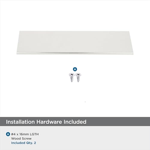 Image of Amerock Edge Pulls 3-3 /4 inch (96mm) Center-to-Center Polished Nickel Cabinet Edge Pull - 25 Pack