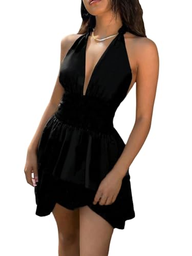 SweatyRocks Partykleid Damen Sexy Sommerkleid Neckholder Kleid...