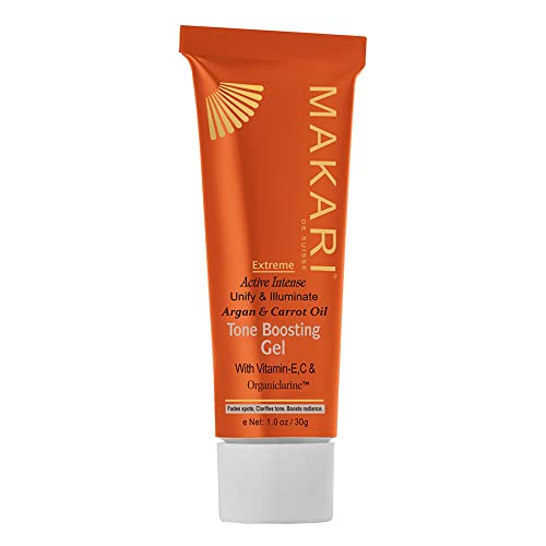 Makari Extreme Karotte & Arganöl Gesichts-Toning Gel 1.0oz - Aufhellung, Aufhellung & Straffende Gel mit Organicarine™ - Whitening & Anti-Aging Behandlung für Dunkle Flecken, Akne-Narben & Falten Cover