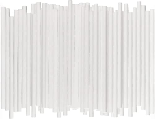 Pitillos desechables de papel blancos 7.75 in, pack 100 miniatura 1