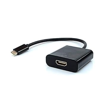 Cabo Adptador HDMI Fêmea para USB-C Macho PlusCable Preto ADP-303BK - Contém USB 3.1 Suporta Resoluções 4K Compatível com Celular,Tablet,Computador Com Tranferência de Áudio