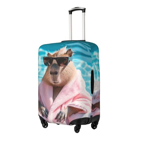 Island Vacation Guinea Pig Luggage Cover Protector Anti-Scratch Washable Fits 18-32 Inch Luggage-Large2
