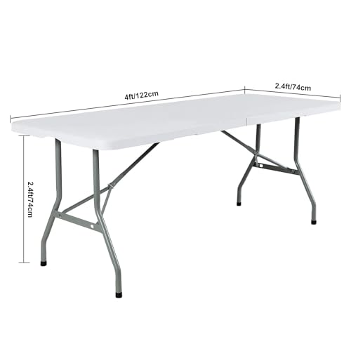 Image of FORLIFE 6Pack Spandex Table Covers 4ft,Fitted Tablecloth for 4ft Rectangular Tables, Stretch Patio Table Covers, Universal Spandex Table Cover for Wedding, Banquet, Party - White