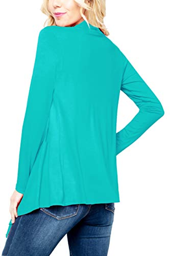 Image of Women's Drape Front Open Cardigan Long Sleeve (S-2X, Made in USA)