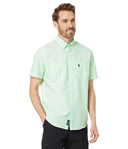 U.S. POLO ASSN. Short Sleeve Solid Eoe Slub Woven Shirt