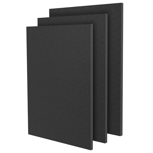 Image of 3 Pack Black ABS Plastic Sheet 12 inch x 16 inch 1 /4 inch Thick (6mm), High Tensile and Impact Strength Moldable Plastic Sheet Plexiglass Sheet, DIY Material for Home Decor,Handicrafts