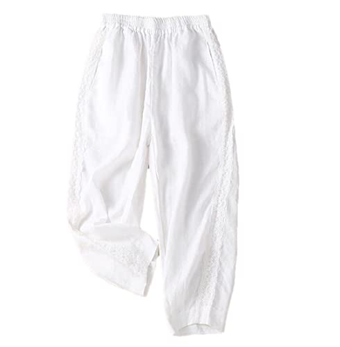 Women's Lace Elastic Waist Harem Loose Pocket Trousers