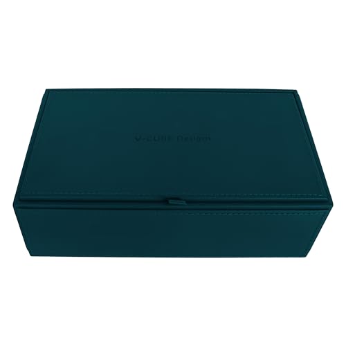 Image of V-CUBE DESIGNS Premium Vegan Leather Tissue Box Holder | Paper Napkin Holder | Sturdy Tissue Case /Cover /Dispenser /Organizer for Home /Bathroom /Office /Table /Desk /Car | Teal