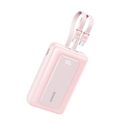 Anker Zolo Power Bank (2025 Upgraded Version), 45W Max Fast Charging, 20,000mAh Battery Pack, Dual Built-in USB-C Cables, USB-C&A Port, for iPhone 17/16 Series, Galaxy, MacBook, and More C+C