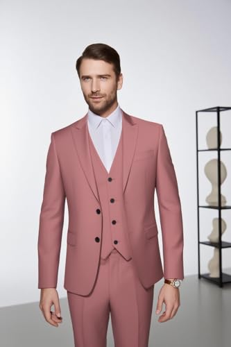 Mens Suit 3 Piece Slim Fit Wedding Business Suits for Men Three Piece Suit Set Formal Peak Lapel Elegant - Image 4
