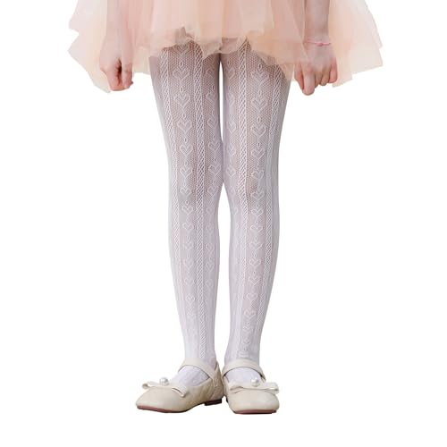 Image of Zando Girls Lace Tights Heart Butterfly Rose Patterned Fishnet Stockings for Toddler Girl Hollow Pantyhose 1T-12 Years