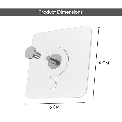 Zulaxy Photo Frame Hooks for Wall Without Drilling, 10 Pack Self Adhesive Hooks for Wall Heavy Duty Strong Nail Free for Hanging Photo Frame (Hanging Hook, Transparent) Stainless Steel