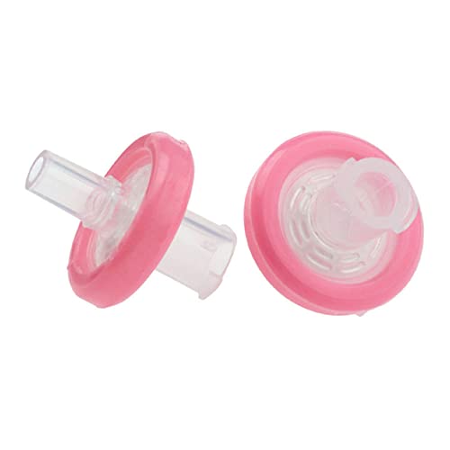 Image of Celltreat 229754 Nylon Syringe Filter Membrane, 0.45m Pore Size, 13mm Diameter, Pink (Case of 75)