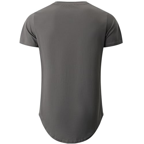 Image of KLIEGOU Men's 100% Cotton Longline T-Shirt, Pre-Shrunk Soft