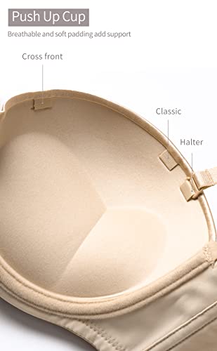 Image of SEA BBOT Push Up Strapless Bra for Women Anti-Slip Padded Multiway Bra