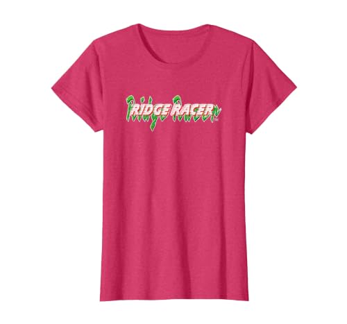 【NAMCO Legendary】 Ridge Racer 001 T-Shirt, Women, Red Heather, Medium