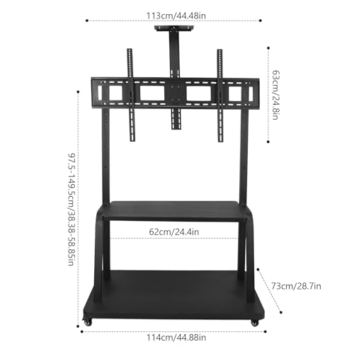 Soporte móvil para TV con ruedas y estante ajustable miniatura 2