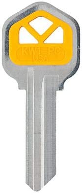 Kaba Ilco KW1-PC-YELLOW Kwikset Yellow Key Blank - Pack of 5