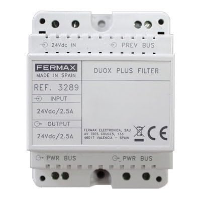 Filtro DUOX PLUS Fermax de tensión continua 24VDC para instalaciones eléctricas