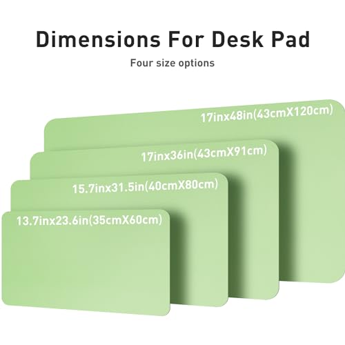Image of Aothia Leather Desk Pad Protector, Office Mat, Large Mouse Pad, Non-Slip PU Leather Blotter, Laptop Pad, Waterproof Writing Pad for Office and Home (17 inchx48 inch, Foam Green)