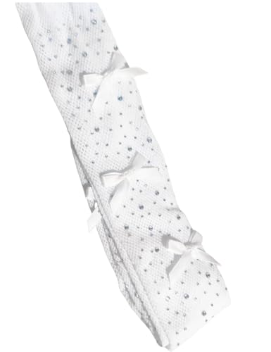 KORADI Girls Tights Kids Fishnet Tights Colorful Sparkle Rhinestone Mesh Pantyhose with Bowknot 3-14 Years3