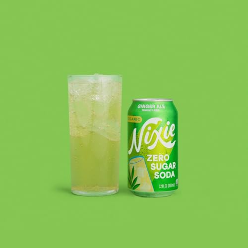 Image of Nixie Organic Zero Sugar Soda, Ginger Ale, Healthy Soda Pop, Non-GMO, 0 Sugar, 0 Calories, Caffeine Free, 12oz Cans (12 Pack)