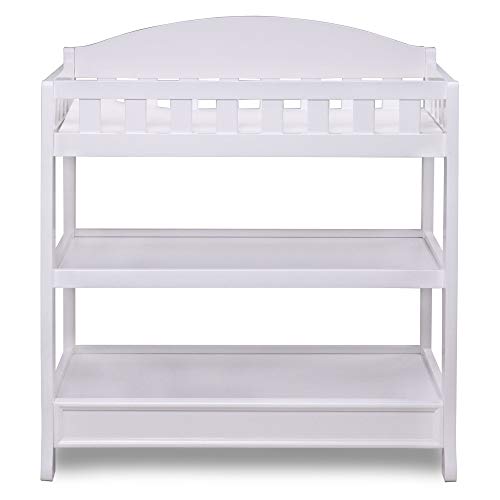 Delta Children Infant Changing Table With Pad, White And Waterproof Baby And Infant Diaper Changing Pad, Beautyrest Platinum, White #TOP2