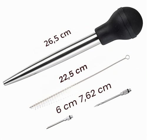KAYCROWN Poire à jus en Acier Inoxydable et Caoutchouc de qualité Alimentaire avec injecteur de Marinade et Brosse pour Nettoyage Facile – vue 9