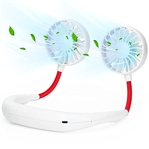 Image of Neck Fan,Portable Neck Fans Rechargeable Personal Fans For Your Neck Wearable Fan Neck Air Conditioner Cooling Neck Fan With 360 Degree Rotation 2000mAh For Travel Sports Walking And Outdoor Working