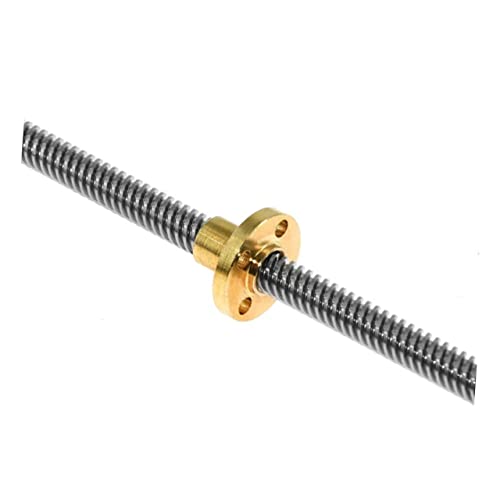 SOLUSTRE Printer Screw Rod Lead Screw Stainless Lead for Stepper Motor Threaded Rod Shape Nut for Printer Parts Accessor